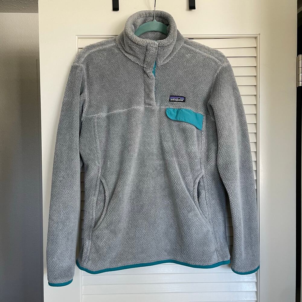 Patagonia Women’s Re-Tool SnapT Fleece Pullover Tailored Grey Emerald Size Large - Picture 2 of 6